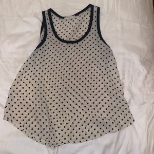 LUSH cream colored with black polka dot top